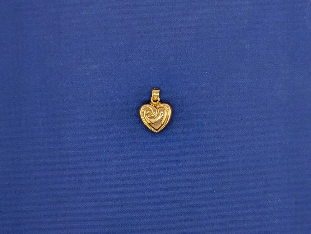 14kt Yellow Gold Puff Heart Charm/Pendant - 2.4g